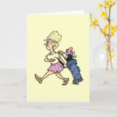 Carte T-shirts et cadeaux Lady Golfer (Fleur jaune)
