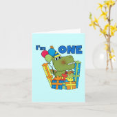 Carte T-shirts et cadeaux Little Dino 1er anniversaire (Fleur jaune)