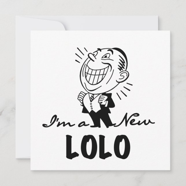 Carte T-shirts et cadeaux Lolo neufs souriants (Devant)
