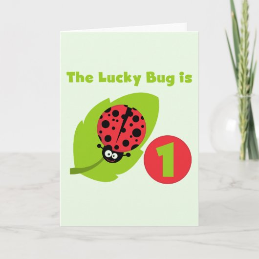 Carte T-shirts et cadeaux Lucky Bug 1er anniversaire (Devant)