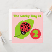 Carte T-shirts et cadeaux Lucky Bug 2e anniversaire (Devant/Arrière en situation)