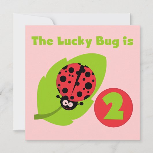 Carte T-shirts et cadeaux Lucky Bug 2e anniversaire (Devant)