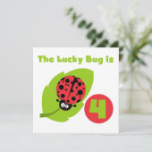 Carte T-shirts et cadeaux Lucky Bug 4th Birthday (Debout devant)