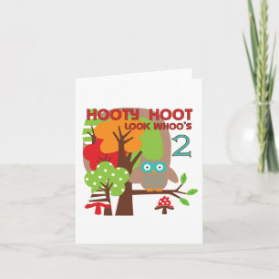 Carte T-shirts et cadeaux Owl 2nd Birthday