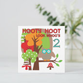 Carte T-shirts et cadeaux Owl 2nd Birthday (Debout devant)