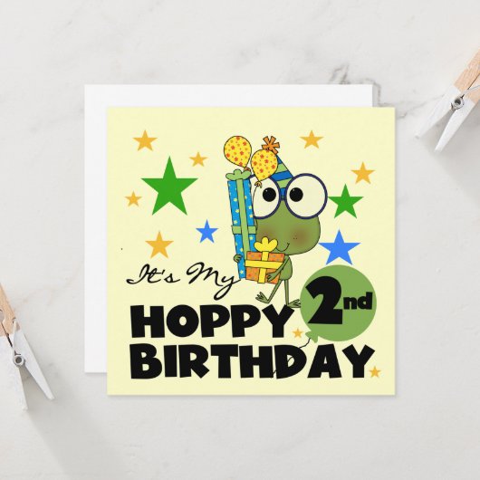 Carte T-shirts et cadeaux pour le 2e anniversaire de la  (Devant/Arrière en situation)