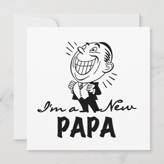 Carte T-shirts et cadeaux pour papa nouveau souriant (Devant)
