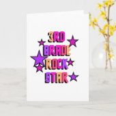 Carte T-shirts et cadeaux Rock Star de 3e année (Fleur jaune)