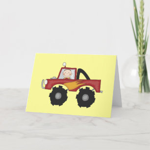 Carte T-shirts et cadeaux rouges de camion de monstre