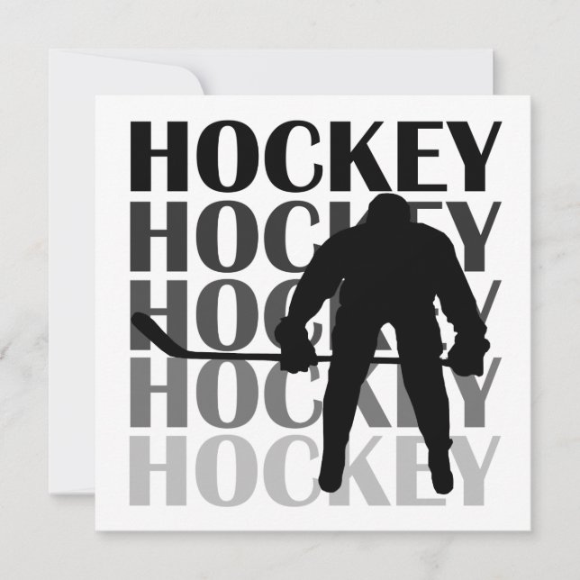 Carte T-shirts et cadeaux Silhouette de hockey (Devant)