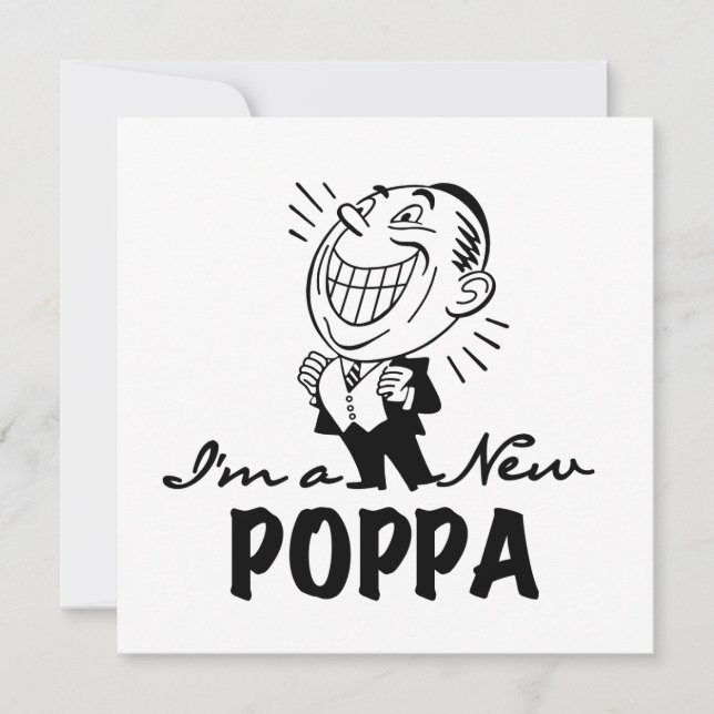 Carte T-shirts et cadeaux Smiling New Poppa (Devant)