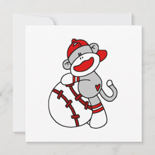 Carte T-shirts et cadeaux Sock Monkey Baseball