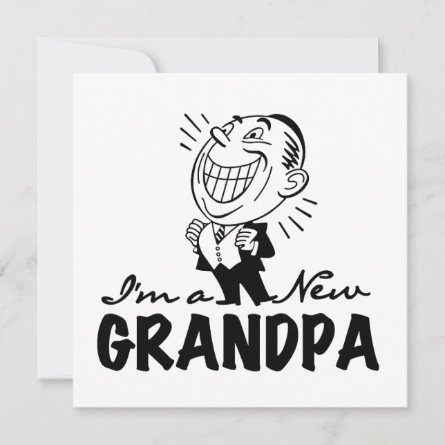 Carte T-shirts et cadeaux souriants New Grand-pa (Devant)