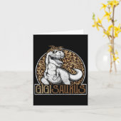 Carte T-shirts Gigisaurus Dinosaure Gigi Léopard (Fleur jaune)