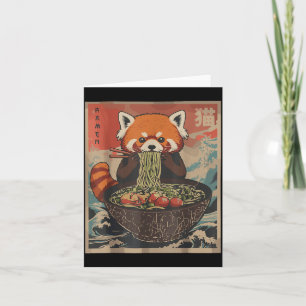 Carte T-shirts graphiques japonais Ramen Red Panda Anime