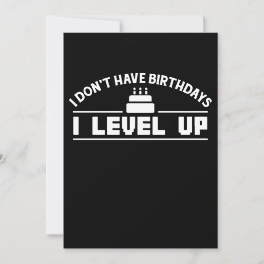 Carte T-shirts imprimés "Birthdays I Level Up" Idée Cade (Devant)