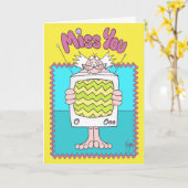 Carte T.V. STATIC Miss You (Fleur jaune)