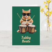 Carte Tabby Bongo Player (Fleur jaune)