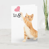 Carte Tabby Cat 8e anniversaire (Devant)