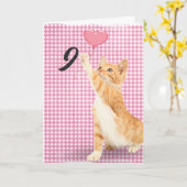 Carte Tabby cat à 9 ans (Fleur jaune)