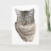 Carte Tabby Cat Head Study Salutation (Devant)