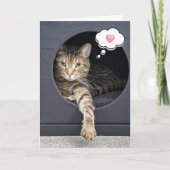 Carte Tabby Cat In Box For Thpense of You (Devant)