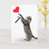 Carte Tabby Cat pour 7ème anniversaire (Fleur jaune)