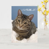 Carte Tabby Cat Se Bien Bientôt (Fleur jaune)