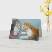 Carte Tabby Chat Anniversaire Obtenir un vieil Humour (Fleur jaune)