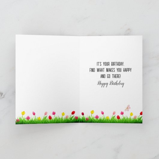 Carte Tabby Chat avec Bouquet de tulipe orange (Intérieur)