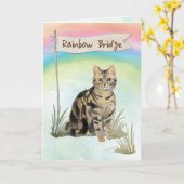 Carte Tabby Chat Pet Sympathie sur Rainbow Bridge (Fleur jaune)