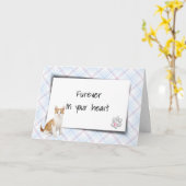 Carte Tabby Chat Sur Plaid Pet Perdre Sympathie (Fleur jaune)