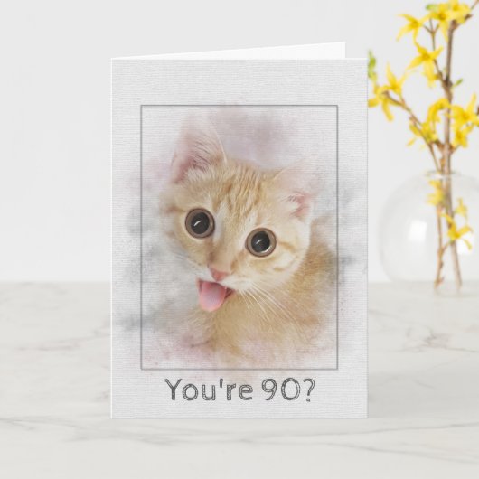 Carte Tabby kitten (Fleur jaune)