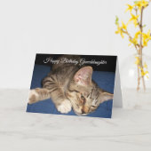 Carte Tabby Kitten Fille-fille personnalisée Anniversair (Fleur jaune)