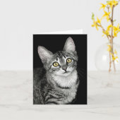 Carte Tabby Kitten "Lucky Star" (Fleur jaune)