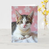 Carte Tabby Kitten Mothers Day Card (Fleur jaune)