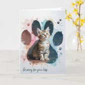 Carte Tabby Kitten Sympathie pour animal de compagnie (Fleur jaune)
