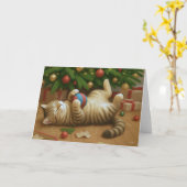 Carte Tabby Noël Étincelle (Fleur jaune)