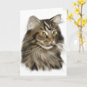 Carte Tabby noir Maine Coon Cat (Fleur jaune)