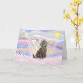 Carte Tabby Norwegian Forest Chat - Angel (Fleur jaune)
