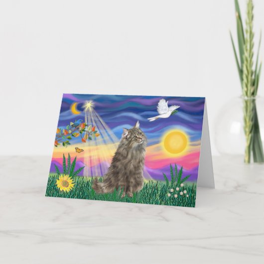 Carte Tabby Norwegian Forest Chat - Twilight (Devant)