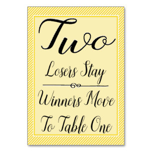 Carte Table Bunco #2 - Bande Jaune Élégante