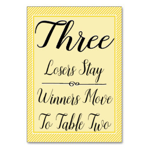 Carte Table Bunco #3 - Bande Jaune Élégante