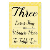 Carte Table Bunco #3 - Bande Jaune Élégante (Dos)