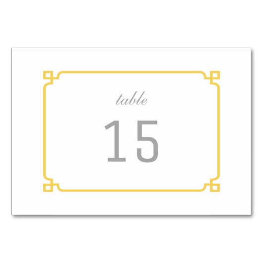 Carte table chic Jaune Déco (Devant)