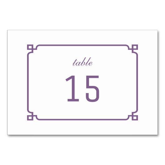 Carte table chic violet déco (Devant)