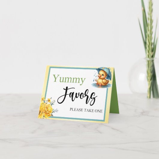 Carte table Cute en caoutchouc canard Yummy Faveur (Devant)