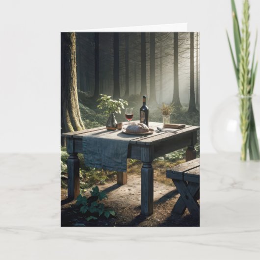Carte Table D'Action De Grâce Dans Une Forêt (Devant)