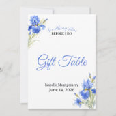 Carte Table de cadeaux de mariage Iris Bleu Something Bl (Devant)