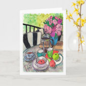 Carte Table de fête du café (Fleur jaune)